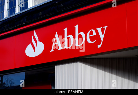 Abbey bank sign, UK Stock Photo