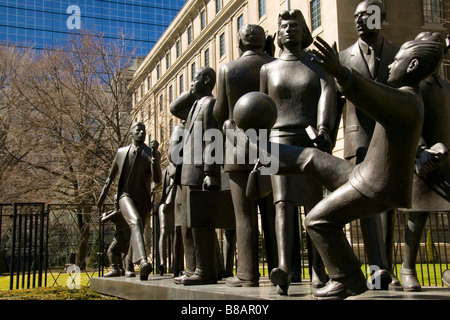 Community Sculpture by Kirk Newman, Bloor Street East, Toronto,Ontario Stock Photo