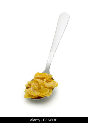 cornflakes in spoon Stock Photo