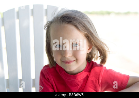 Girl - 5 years old at Lake Winnipeg, Canada Stock Photo