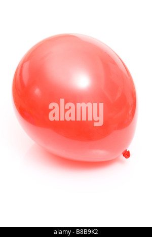 Only one single red balloon cutout on a white background Stock Photo