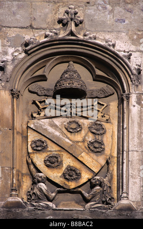 Coat of Arms, Porte des Champeaux, Papal Palace, Popes' Palace or Palais des Papes, Avignon, Provence, France Stock Photo