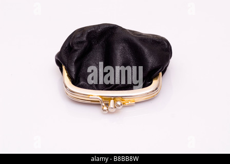 Small black purse on a white background Stock Photo