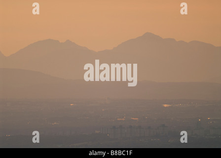 VIEW FROM TINTO HILL IN SOUTH LANARKSHIRE TOWARDS MOTHERWELL GLASGOW AND BEYOND TO THE COBBLER Stock Photo