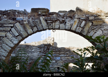 Destroyed old house walls in Upper Lefkara, South Cyprus. Stock Photo