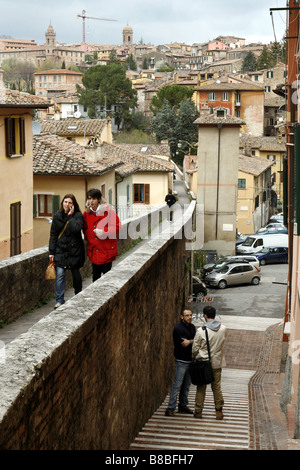 Via Acquedotto Walkway, Perugia, Umbria, Italy Stock Photo