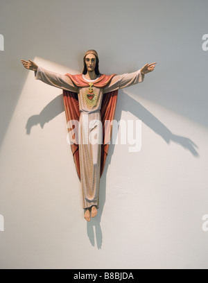 Jesus Christ statue on wall Stock Photo