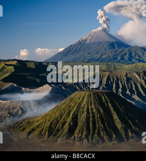 MOUNT SEMERU ERUPTING Stock Photo