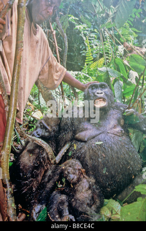 Bush meat hunter with kill Stock Photo