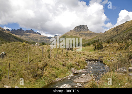 Landscape Scenic view of Parque Nacional Cajas (National park ) near Cuenca Azuay province Ecuador Stock Photo