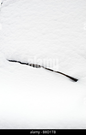 Windshield covered with snow. Stock Photo