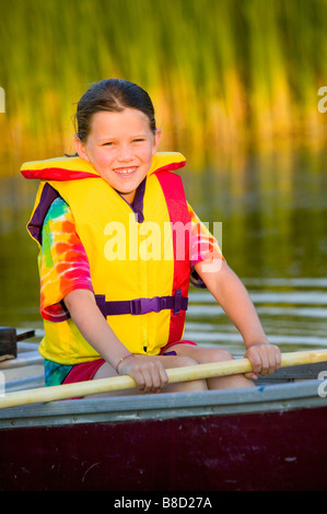 Girl Canoe Stock Photo