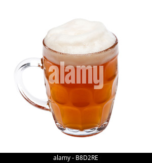 Pint of beer in a traditional glass tankard Stock Photo