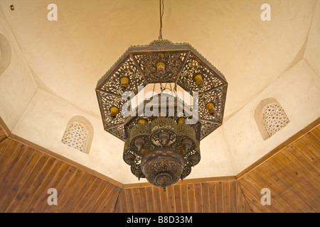 amr Ibn El Aas mosque chandelier in Cairo Egypt The amr Ibn El Aas mosque is the oldest Mosque in Egypt Stock Photo