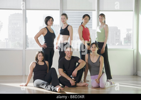 Group  Dancers or Yoga Students Gym Stock Photo