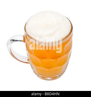 Pint of traditional German wheat beer Weissbier with frothy head on white Stock Photo