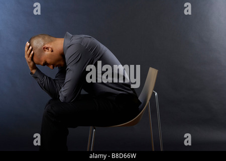 Man Head Hand Studio Stock Photo