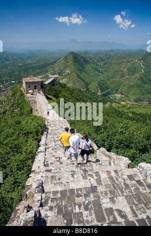 The Simatai Great Wall is 5 4 km long section   Great Wall  China 35 beacon towers located  north  Miyun county, China Stock Photo