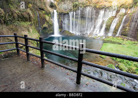 Shiraito waterfalls near to Mount Fuji in Japan Stock Photo