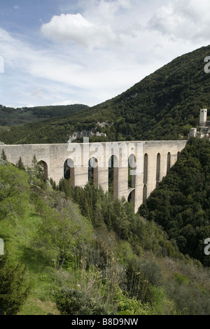 Ponte delle Torri, Spoleto, Umbria, Italy Stock Photo