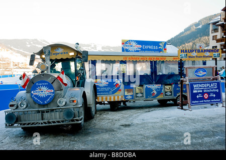 Snow fun train in Hinterglemm Salzburg Austria Stock Photo