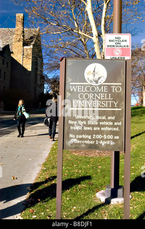 Entrance to  Cornell University Ithaca, NY, USA Stock Photo