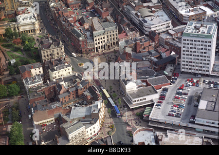Aerial view of Queens Square Wolverhampton England Uk Wolverhampton City Centre Stock Photo