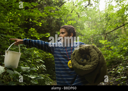 Boy in forest