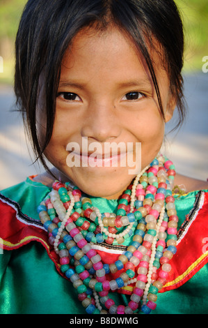 A Shipibo Indian girl in Peru. Stock Photo