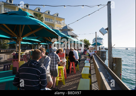 Sunset Pier bar and restaurant in the late afternoon, Ocean Key Resort, Old Town, Key West, Florida Keys, USA Stock Photo