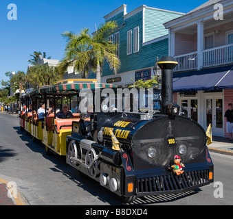 Conch Tour Train on Duval Street, Old Town, Key West, Florida Keys, USA Stock Photo