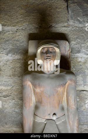 Statue of Ti in the serdab, mastaba tomb of Ti at Sakkara, Egypt Stock Photo