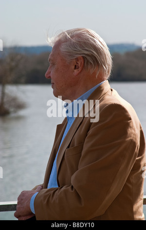 Sir David Attenborough. In attendance at Attenborough Nature reserve - which he officially re-opened. Stock Photo