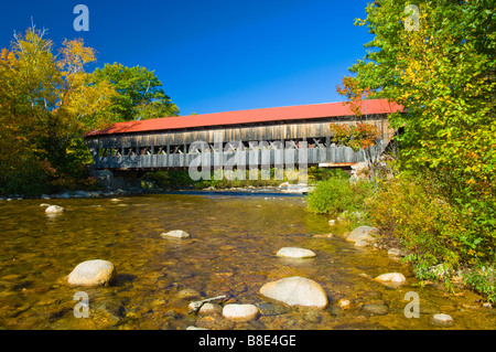 The Albany Covered Bridge near the Kancamagus Highway in the White Mountains of New Hampshire USA Stock Photo