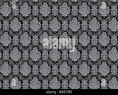 Seamless damask pattern with rose bouquets XXL size Stock Photo