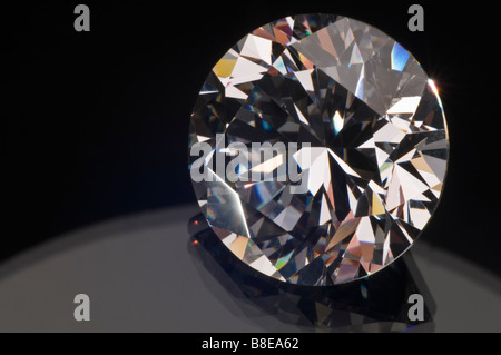 Round cut Diamond (Synthetic; Cubic Zirconia) Stock Photo