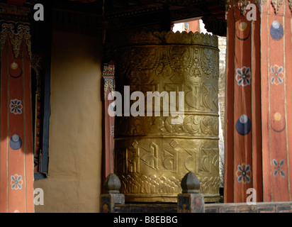 Prayerwheel in the National Museum of Bhutan Stock Photo