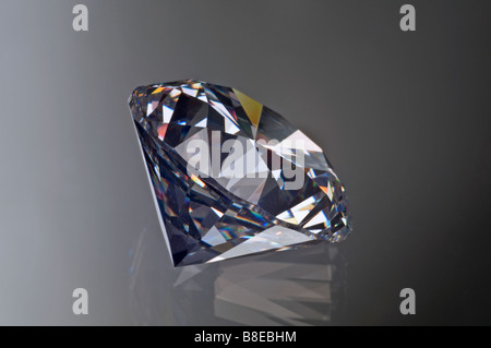 Round cut Diamond (Synthetic; Cubic Zirconia) Stock Photo
