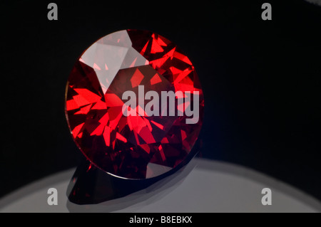 Round cut Ruby (Synthetic; Lab-created) Stock Photo