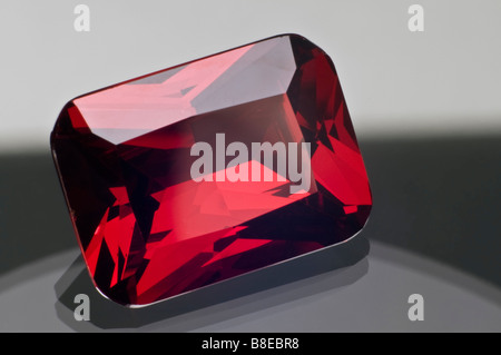 Cushion cut Ruby (Synthetic; Lab-created) Stock Photo