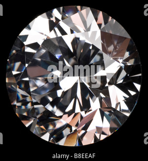 Round cut Diamond (Synthetic Cubic-Zirconia) Stock Photo