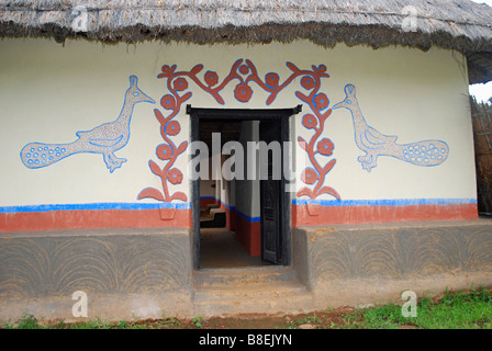 Bhumij Tribal's hut from Jharkhand. Manav Sangrahalaya, Bhopal, Madhya Pradesh, India. Stock Photo