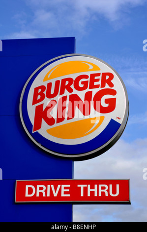 Burger King Drive Thru sign, UK Stock Photo