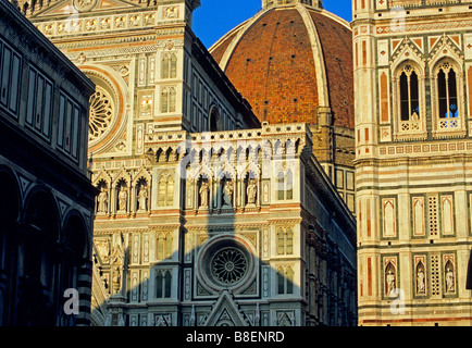 Facade dome and campanile of Florence Cathedral Stock Photo