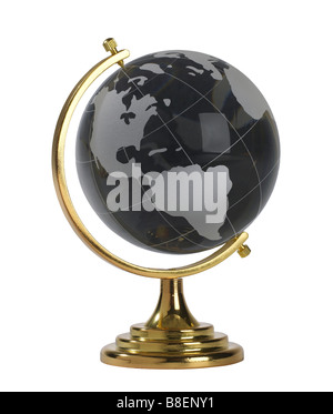 Black Glass Globe world globe Stock Photo