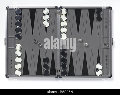 Backgammon game elevated view Stock Photo