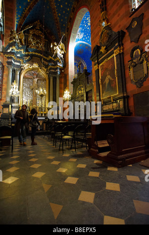 St Marys Church Interior Krakow Poland Stock Photo