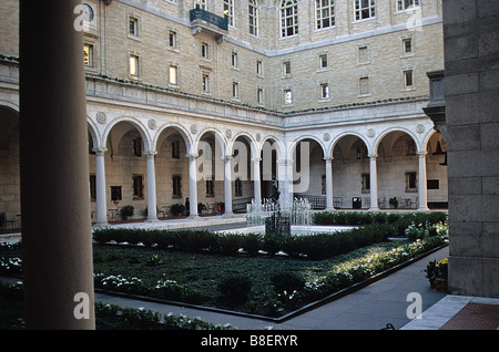 Internal courtyard of the Boston Public Library. Stock Photo