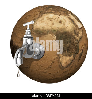 Water dripping from the Earth Stock Photo
