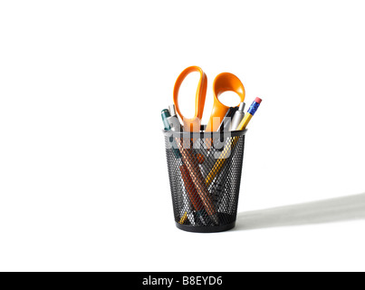 pen and pencil holder Stock Photo